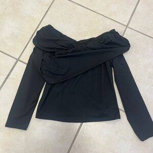 Chic Black Off-Shoulder Women's Blouse